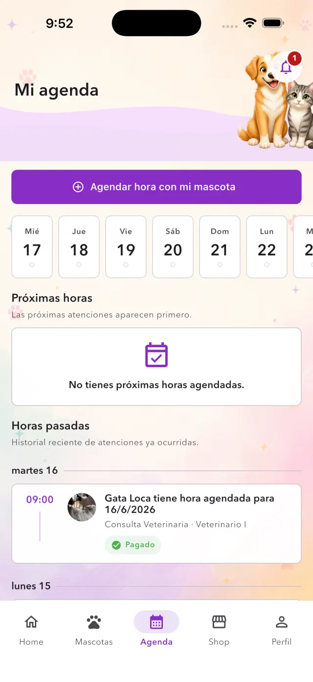 Pantalla de inicio con la app VetFantasy instalada